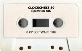 Cartridge artwork for Clock Chess '89 on the Sinclair ZX Spectrum.