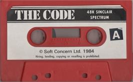 Cartridge artwork for Code on the Sinclair ZX Spectrum.