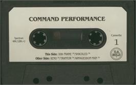 Cartridge artwork for Command Performance on the Sinclair ZX Spectrum.