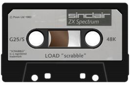 Cartridge artwork for Computer Scrabble De Luxe on the Sinclair ZX Spectrum.