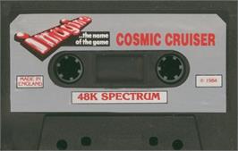 Cartridge artwork for Cosmic Cruiser on the Sinclair ZX Spectrum.