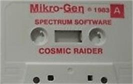 Cartridge artwork for Cosmic Raiders on the Sinclair ZX Spectrum.