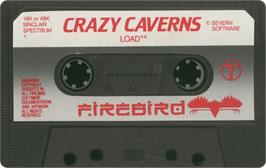 Cartridge artwork for Crazy Caverns on the Sinclair ZX Spectrum.