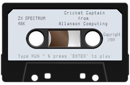 Cartridge artwork for Cricket Captain (D&H) on the Sinclair ZX Spectrum.