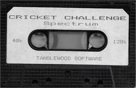 Cartridge artwork for Cricket Challenge on the Sinclair ZX Spectrum.