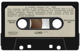 Cartridge artwork for Critical Mass on the Sinclair ZX Spectrum.