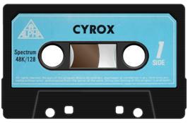 Cartridge artwork for Cyrox on the Sinclair ZX Spectrum.