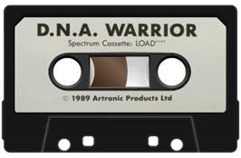 Cartridge artwork for D.n.a. Warrior on the Sinclair ZX Spectrum.