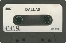 Cartridge artwork for Dallas on the Sinclair ZX Spectrum.