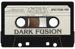 Cartridge artwork for Dark Fusion on the Sinclair ZX Spectrum.