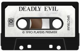 Cartridge artwork for Deadly Evil on the Sinclair ZX Spectrum.