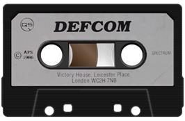 Cartridge artwork for Defcom 1 on the Sinclair ZX Spectrum.