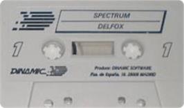 Cartridge artwork for Delfox on the Sinclair ZX Spectrum.