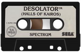 Cartridge artwork for Desolator on the Sinclair ZX Spectrum.