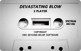 Cartridge artwork for Devastating Blow on the Sinclair ZX Spectrum.