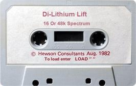 Cartridge artwork for Di-lithium Lift on the Sinclair ZX Spectrum.