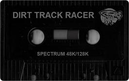 Cartridge artwork for Dirt Track Racer on the Sinclair ZX Spectrum.
