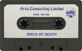Cartridge artwork for Discs Of Death on the Sinclair ZX Spectrum.