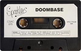 Cartridge artwork for Doombase on the Sinclair ZX Spectrum.