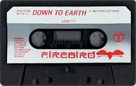 Cartridge artwork for Down To Earth on the Sinclair ZX Spectrum.