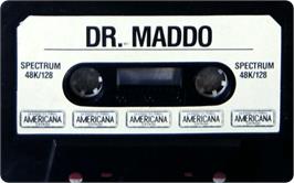 Cartridge artwork for Dr. Maddo! on the Sinclair ZX Spectrum.