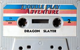 Cartridge artwork for Dragon Slayer on the Sinclair ZX Spectrum.