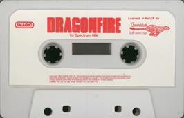 Cartridge artwork for Dragonfire on the Sinclair ZX Spectrum.