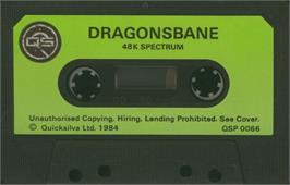 Cartridge artwork for Dragonsbane on the Sinclair ZX Spectrum.