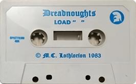 Cartridge artwork for Dreadnoughts on the Sinclair ZX Spectrum.