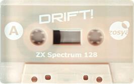 Cartridge artwork for Drift! on the Sinclair ZX Spectrum.