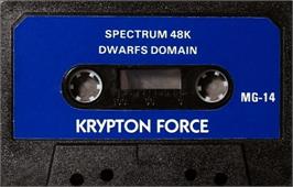 Cartridge artwork for Dwarfs Domain on the Sinclair ZX Spectrum.