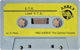 Cartridge artwork for E.t.x. on the Sinclair ZX Spectrum.