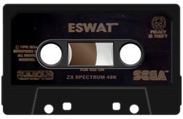 Cartridge artwork for ESWAT on the Sinclair ZX Spectrum.