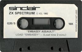 Cartridge artwork for Embassy Assault on the Sinclair ZX Spectrum.