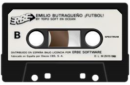 Cartridge artwork for Emilio Butragueño Fútbol on the Sinclair ZX Spectrum.