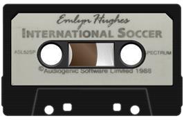 Cartridge artwork for Emlyn Hughes International Soccer on the Sinclair ZX Spectrum.