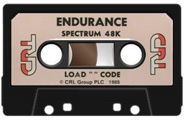 Cartridge artwork for Endurance on the Sinclair ZX Spectrum.