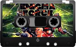 Cartridge artwork for Enigma Force on the Sinclair ZX Spectrum.