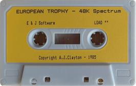 Cartridge artwork for European Trophy on the Sinclair ZX Spectrum.
