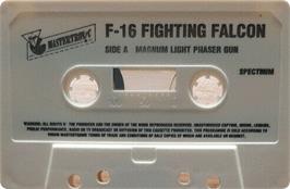 Cartridge artwork for F-16 Fighting Falcon on the Sinclair ZX Spectrum.