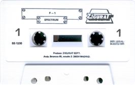 Cartridge artwork for F-1 on the Sinclair ZX Spectrum.