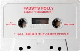 Cartridge artwork for Faust's Folly on the Sinclair ZX Spectrum.