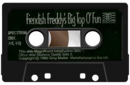 Cartridge artwork for Fiendish Freddy's Big Top O' Fun on the Sinclair ZX Spectrum.