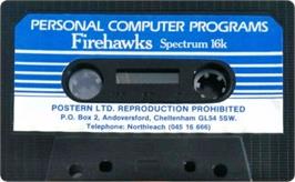 Cartridge artwork for Fire Hawks on the Sinclair ZX Spectrum.