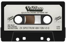 Cartridge artwork for Fire Trap on the Sinclair ZX Spectrum.