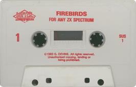 Cartridge artwork for Firebirds on the Sinclair ZX Spectrum.