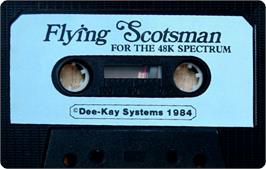 Cartridge artwork for Flying Scotsman on the Sinclair ZX Spectrum.