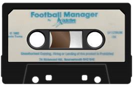 Cartridge artwork for Football Manager on the Sinclair ZX Spectrum.
