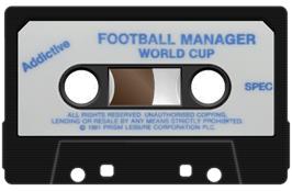 Cartridge artwork for Football Manager - World Cup Edition on the Sinclair ZX Spectrum.