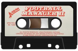 Cartridge artwork for Football Manager 2 on the Sinclair ZX Spectrum.